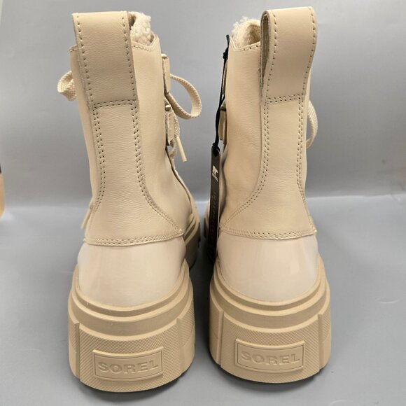 SOREL Caribou X Cozy Lace Up Boot Bleached Ceramic Oatmeal Beige Size 8 - Picture 13 of 15